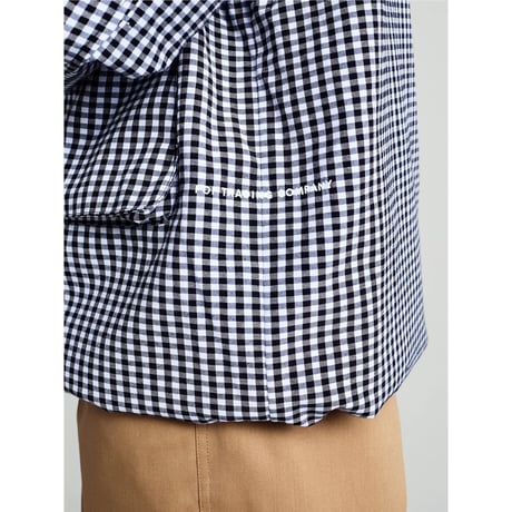 POP TRADING COMPANY GINGHAM BOXER OVERSHIRT BLACK/OFF WHITE