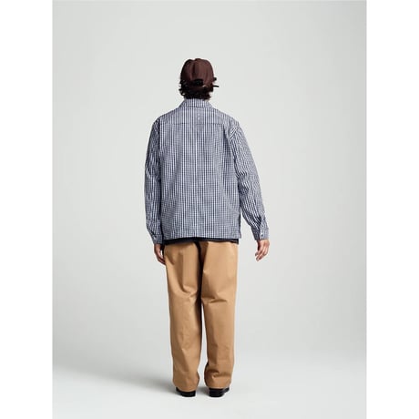 POP TRADING COMPANY GINGHAM BOXER OVERSHIRT BLACK/OFF WHITE