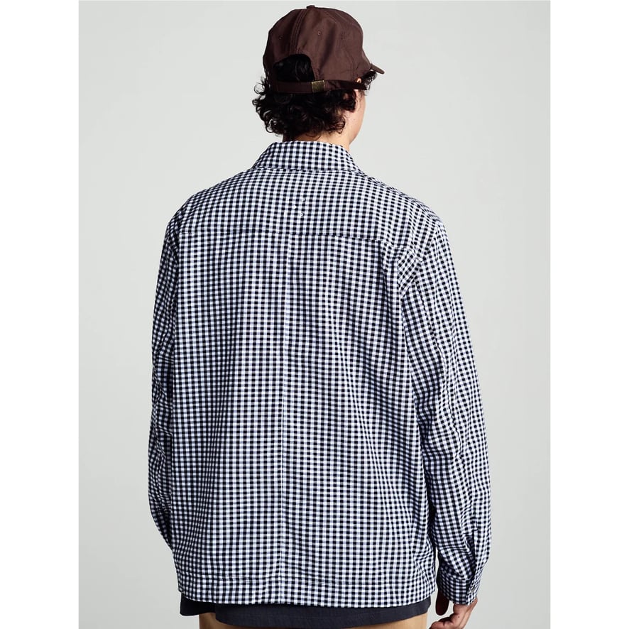 POP TRADING COMPANY GINGHAM BOXER OVERSHIRT BLA