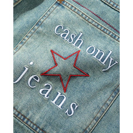 CASH ONLY STARS DENIM JEANS SUN FADE WASHED