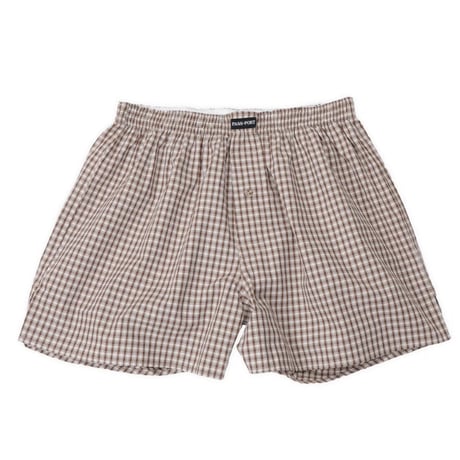 PASS~PORT WORKERS CHECK BOXER SHORTS BROWN
