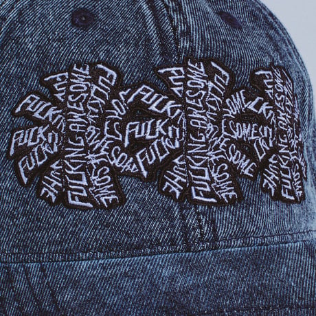 FUCKING AWESOME THREE SPIRAL WASHED DENIM 6-PANEL HAT BLUE DENIM