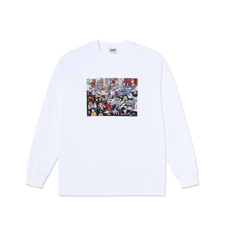 POLAR SKATE.CO LS TEE STREET CORNER WHITE
