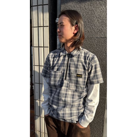 BAGLADY  DARK PLAID WORK SHIRT
