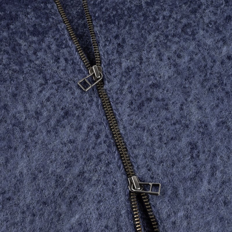DIME MOHAIR DOUBLE ZIP KNIT MIDNIGHT BLUE | CAN
