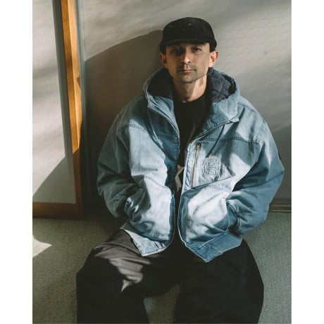 EVISEN EYE FIRE DENIM PUFF JACKET