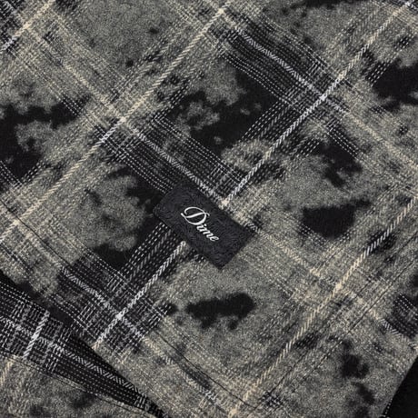DIME PLAID FLANNNEL SHIRT BLEACHED BLACK
