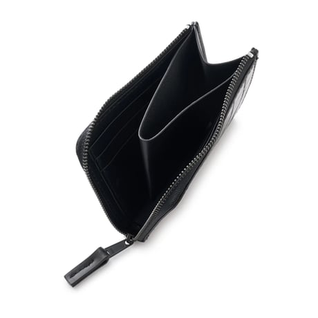 FTC CROC LEATHER COMPACT WALLET BLACK