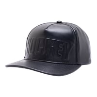 HOCKEY EMBOSSED LEATHER HAT BLACK