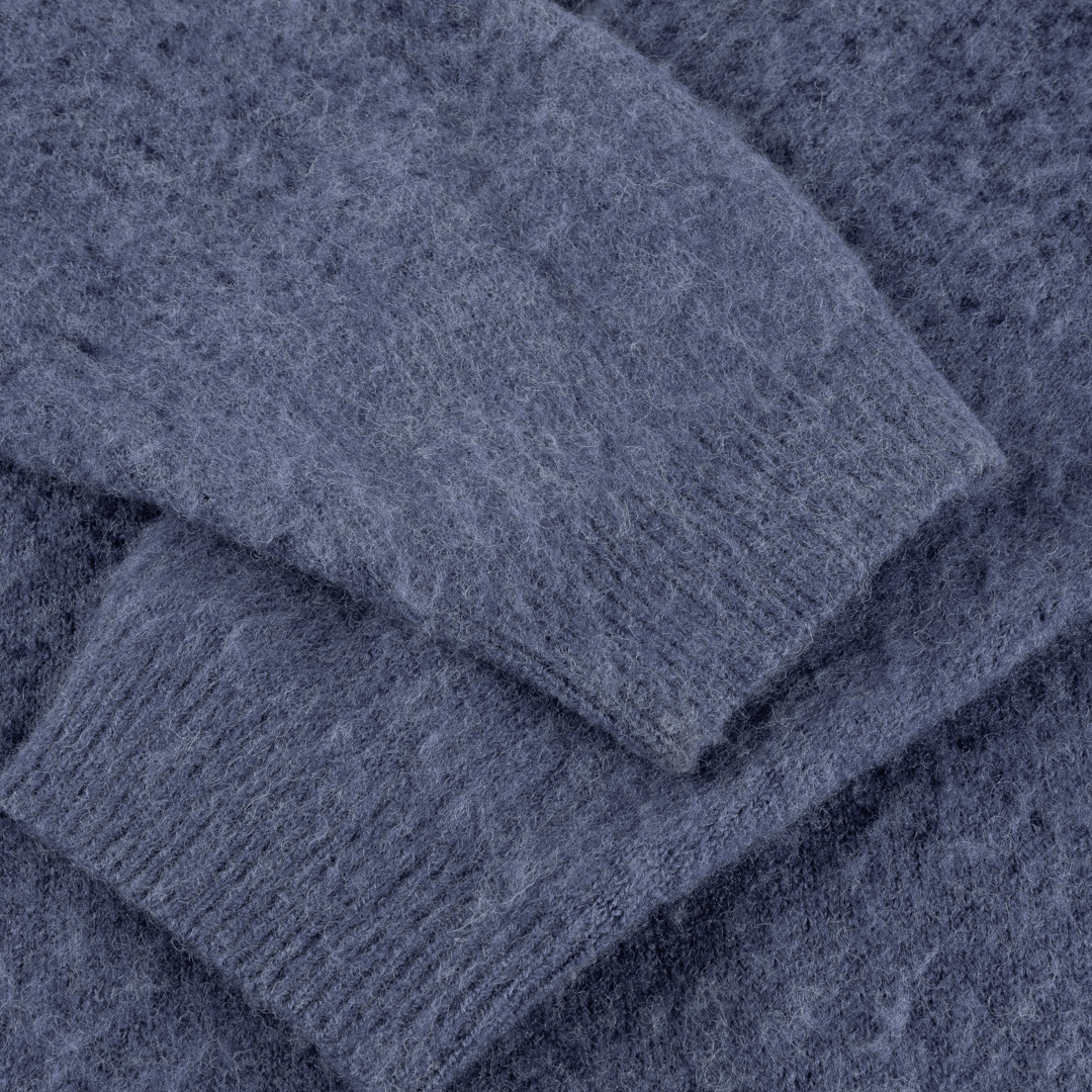 DIME MOHAIR DOUBLE ZIP KNIT MIDNIGHT BLUE | CAN