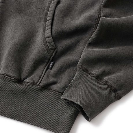 FTC PIGMENT DYED BOX LOGO ZIP UP HOODY BLACK