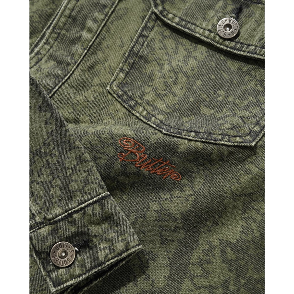 BUTTER GOODS GARAGE DENIM JACKET LOWLAND CAMO |