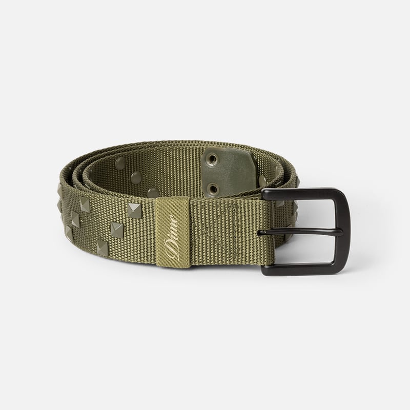 DIME STUDDED BELT ARMY GREEN | CANOLA SKATESHOP