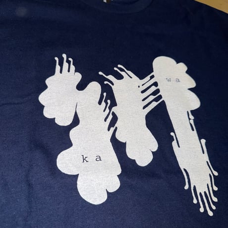 川 BIG LOGO TEE 紺×白