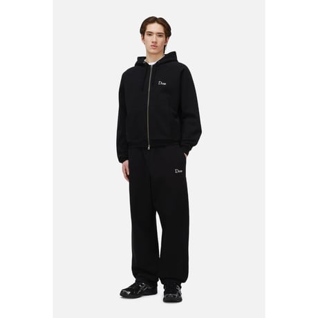 DIME CLASSIC SMALL LOGO ZIP HOODIE BLACK