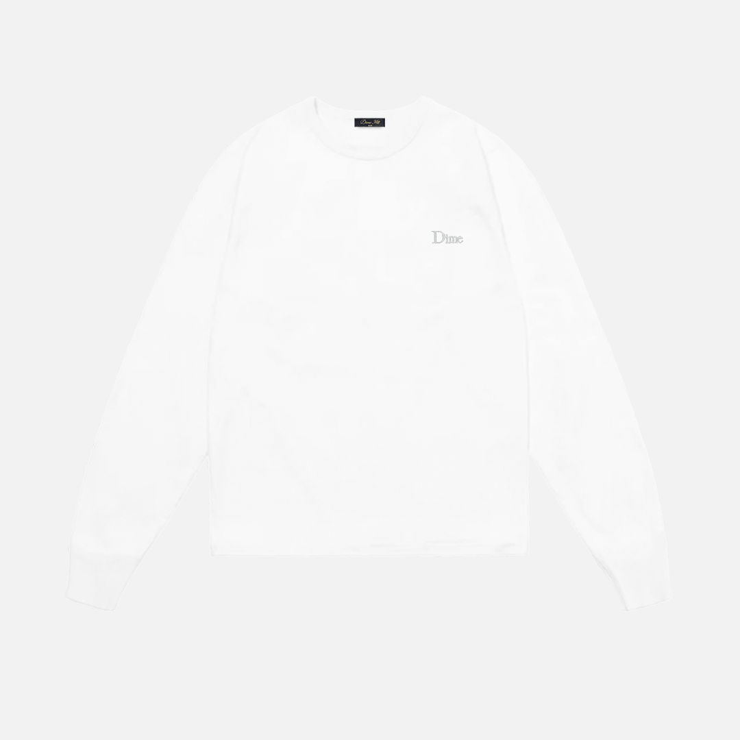 DIME CLASSIC SMALL LOGO LS TEE WHITE | CANOLA S