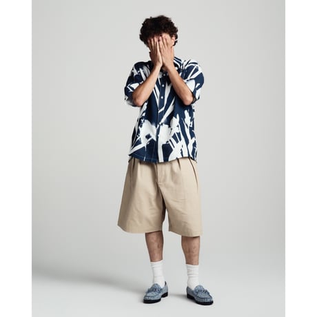POP TRADING COMPANY TULIP SHORTSLEEVE SHIRT NAVY