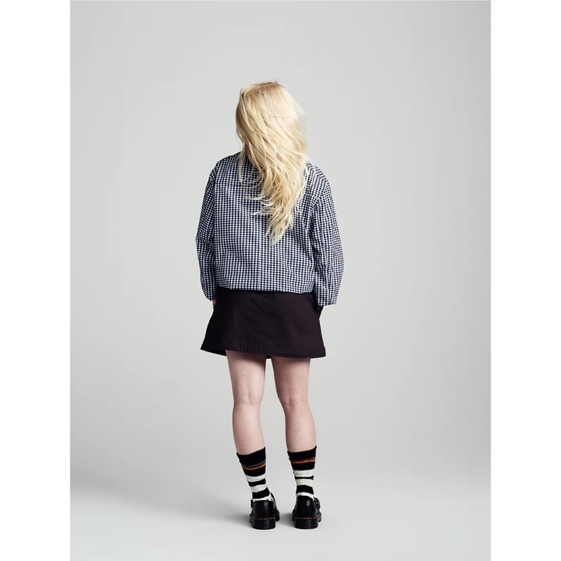 POP TRADING COMPANY GINGHAM BOXER OVERSHIRT BLA