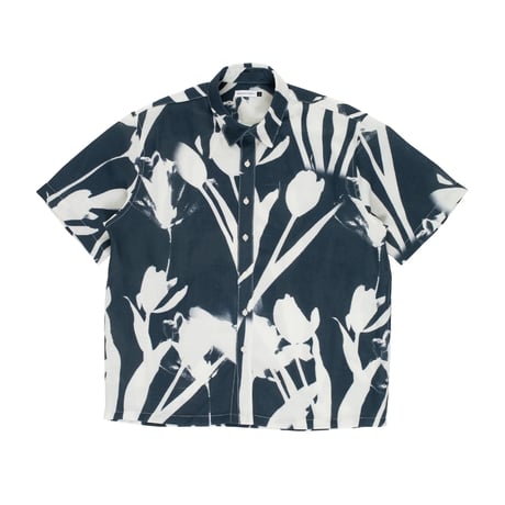 POP TRADING COMPANY TULIP SHORTSLEEVE SHIRT NAVY