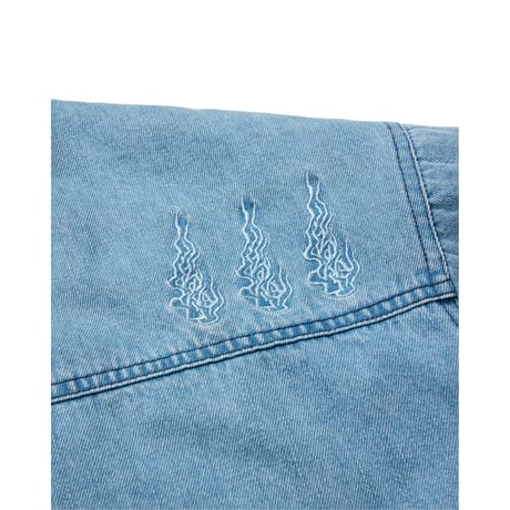 EVISEN EYE FIRE DENIM PUFF JACKET