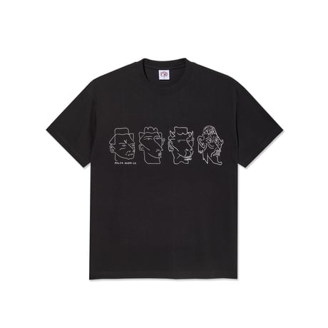 POLAR SKATE CO. CONTRAST TEE | 8 HEADS - BLACK/WHITE