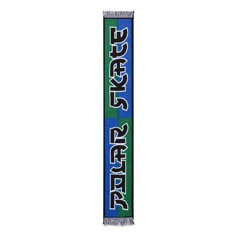 POLAR SKATE CO. FOOTBALL SCARF SQUARES BLUE / GREEN