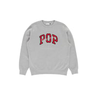 POP TRADING COMPANY POP ARCH CREWNECK SWEAT LIGHT GREY HEATHER