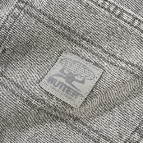 BUTTER GOODS WIDE CUT DENIM JEANS GREY WASH