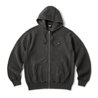 FTC PIGMENT DYED BOX LOGO ZIP UP HOODY BLACK