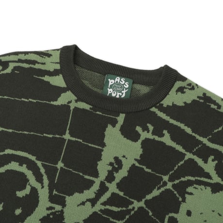 PASS~PORT WEBBED BED KNIT SWEATER GUMNUT GREEN