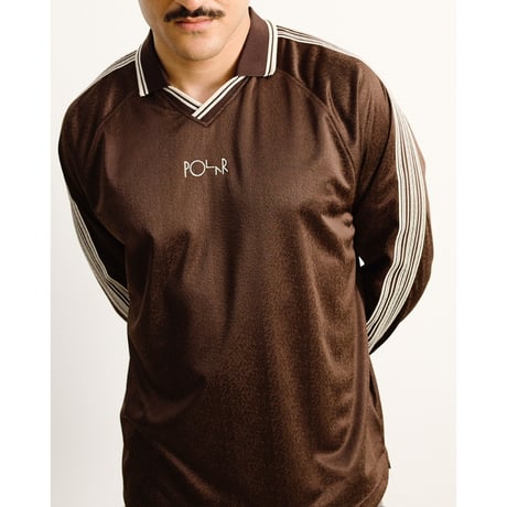 POLAR SKATE.CO DAVIE LS SHIRT  CHOCOLATE/IVORY