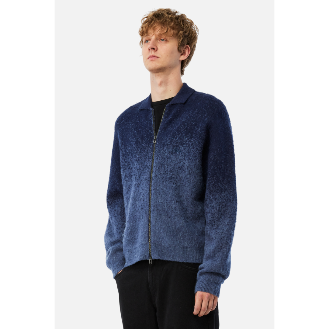DIME MOHAIR DOUBLE ZIP KNIT MIDNIGHT BLUE | CAN
