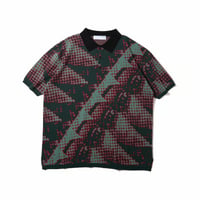 DIASPORA SKATEBOARDS BRUSHED TERRAIN KNIT POLO GREEN