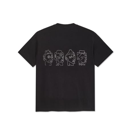 POLAR SKATE CO. CONTRAST TEE | 8 HEADS - BLACK/WHITE