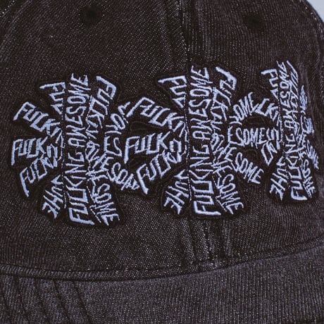 FUCKING AWESOME THREE SPIRAL WASHED DENIM 6-PANEL HAT BLACK