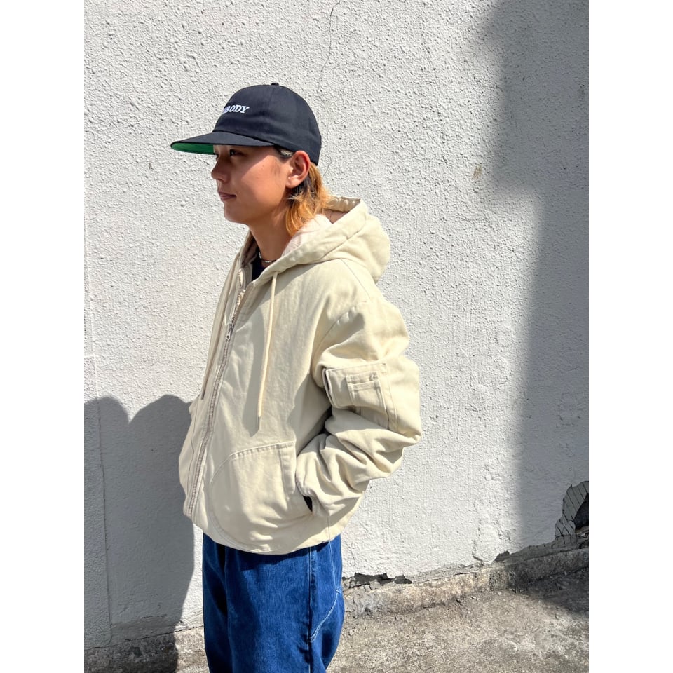 POP TRADING COMPANY HOODED FLIGHT JACKET WHITE