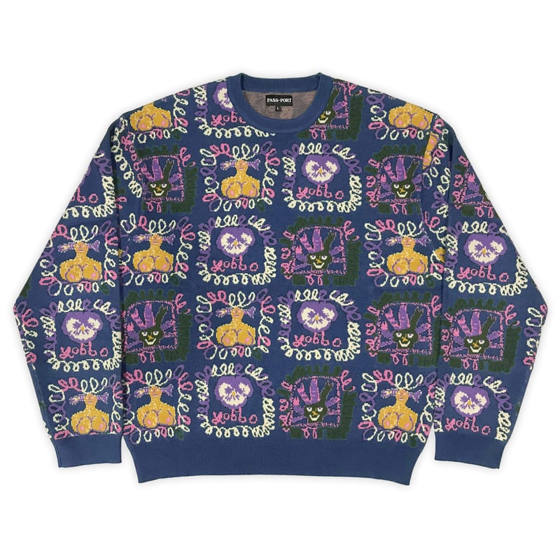 PASS~PORT FACES KNIT SWEATER HARBOUR BLUE | CAN