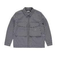 POP TRADING COMPANY GINGHAM BOXER OVERSHIRT BLACK/OFF WHITE