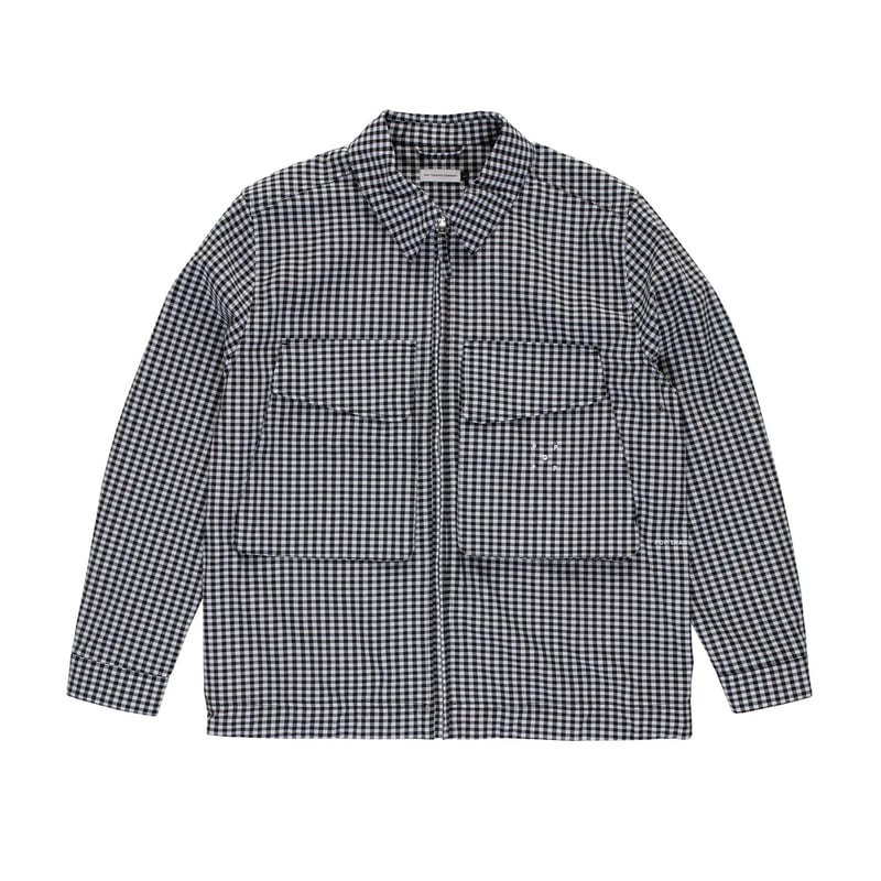 POP TRADING COMPANY シャツジャケット POP TRADING COMPANY GINGHAM BOXER OVERSHIRT BLA