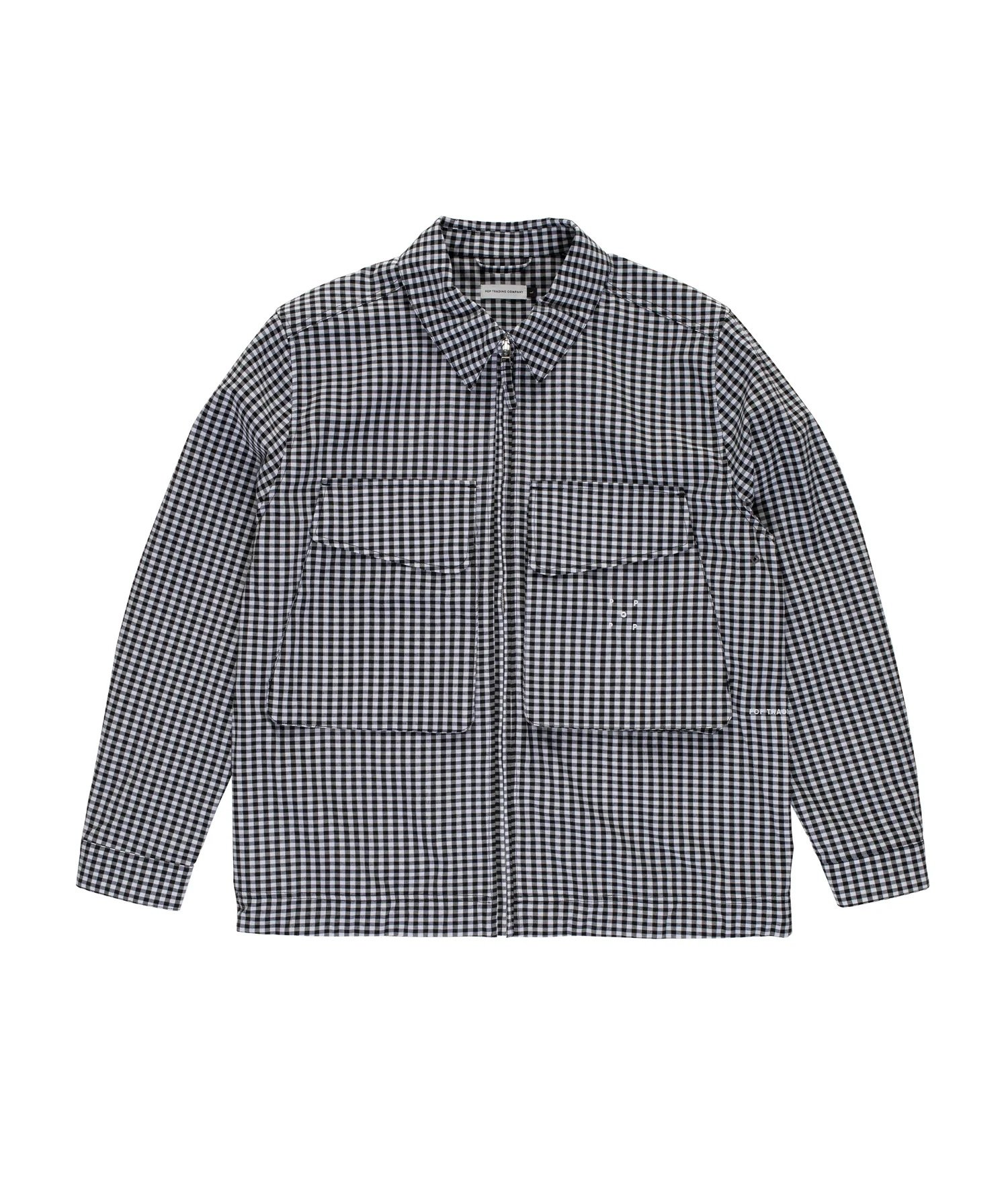 POP TRADING COMPANY GINGHAM BOXER OVERSHIRT BLA