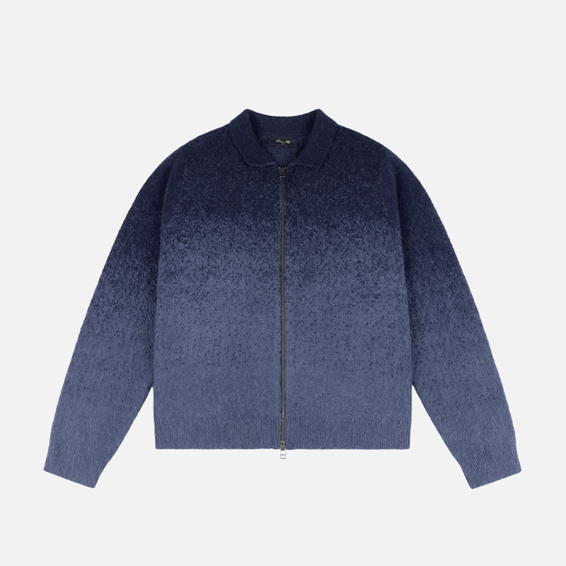 DIME MOHAIR DOUBLE ZIP KNIT MIDNIGHT BLUE | CAN