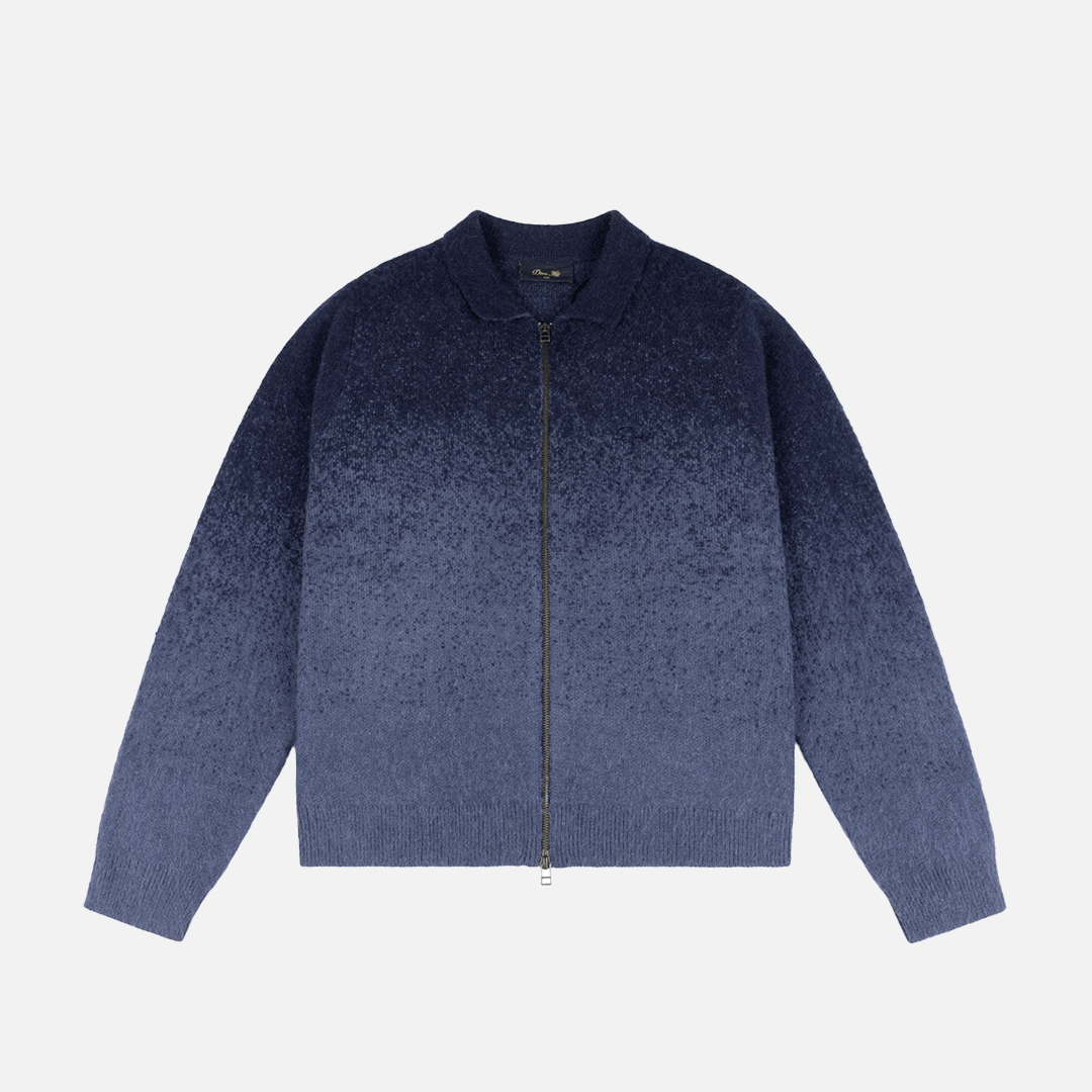 DIME MOHAIR DOUBLE ZIP KNIT MIDNIGHT BLUE | CAN