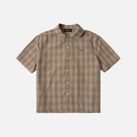 DIME PLAID BUTTON UP SHIRT BROWN