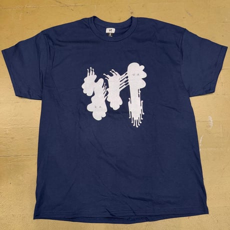 川 BIG LOGO TEE 紺×白