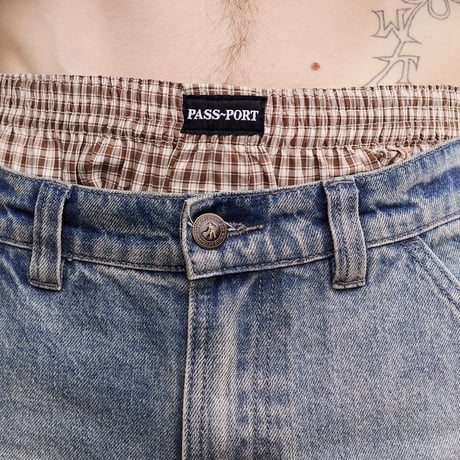 PASS~PORT WORKERS CHECK BOXER SHORTS BROWN