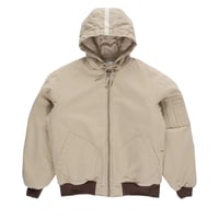 POP TRADING COMPANY HOODED FLIGHT JACKET WHITE PEPPER