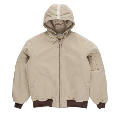 POP TRADING COMPANY HOODED FLIGHT JACKET WHITE PEPPER