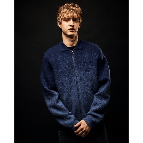 DIME MOHAIR DOUBLE ZIP KNIT MIDNIGHT BLUE