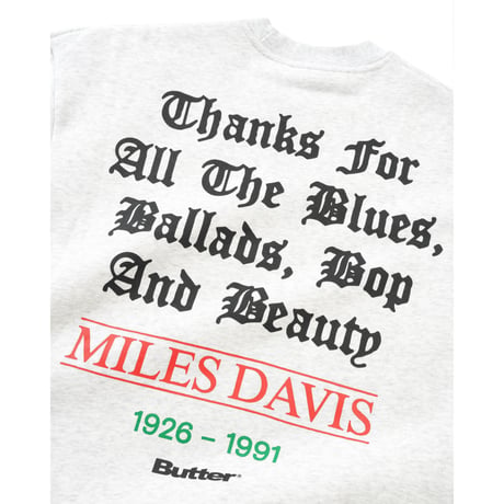 BUTTER GOODS THANKS CREWNECK ASH