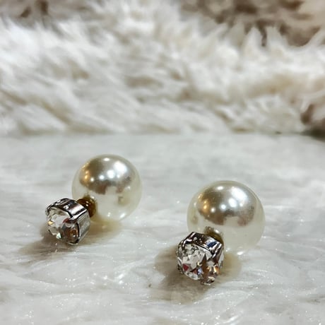 2way  スワロフスキー×パール ピアス